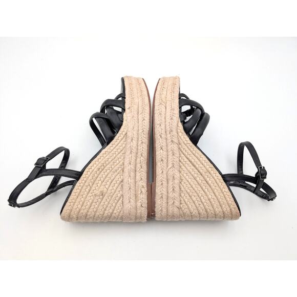 Circus Irene Strappy Espadrille Platform Wedge Sandals Womens Black Size US9.5M - Picture 6 of 10